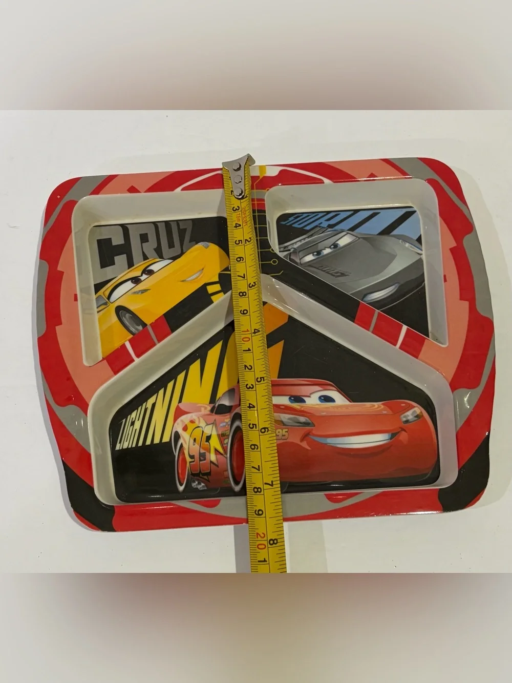 2017 Disney Pixar Cars 3 Lightning McQueen 3-Compartment Plate